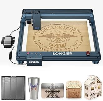 Longer B1 20W Laser Engraver, 24000mW Output Laser Cutter Machine with Auto Air Assist,440mm*440mm Honeycomb, DIY Laser Engraver for Wood and Metal,Engraving Speed of 36000 mm/min