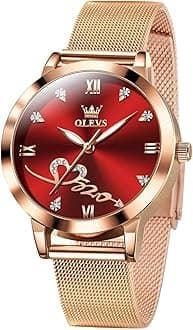 OLEVSOLEVS Women Watch Fashion Rose Gold Diamond Analog Quartz Female Watch for Women Luxury Dress Ladies Stainless Steel Luminous Waterproof Date Wrist Watches