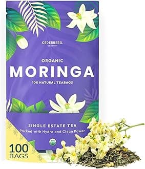 Organic Moringa Herbal Tea — 100 Tea Bags | Eco-Friendly Tea Bags | Non-GMO Caffeine Free Tea With Zero Sugar | Cederberg Tea Company.