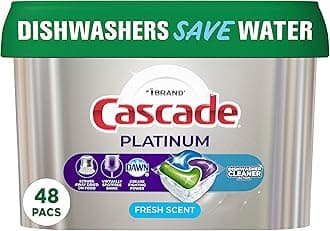 Platinum ActionPacs + Dishwasher Cleaner, Dishwasher Detergent Pods, Fresh, 48 Count