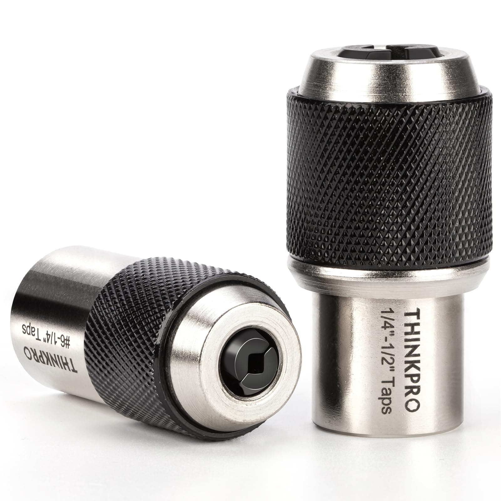 Ratcheting Tap Socket Set 2pcs with Adjustable Jaws - 3/8" Drive Tap Holder for Tight Spaces, Compatible with Taps, Reamers, Screw Extractors (#6-1/2")​,Cr-Mo Steel