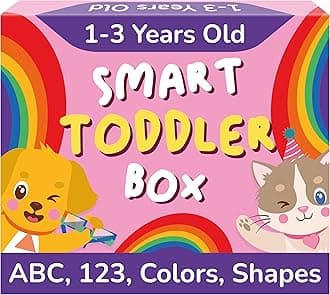 TOYVENTIVE Books, Toddler Flash Cards, and Puzzles – Educational Toys and Birthday Gifts for 1, 2, 3 Year Old Girl, Preschool Learning Activities and Games, Colors, Shapes, Letters, Numbers