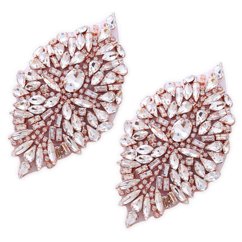 Rose Gold Rhinestone Iron On Patch