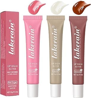 3 Color Glossy Lip Balm Butter Lip Gloss，Moisturizing Non Sticky High Shiny Finish Lip Glow Oil, Natural Plumping Lip Tint Lip Care & Repair Lip Mask for Soft & Smooth & Protect Dry Lip