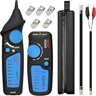 Wire Tracker RJ45 RJ11 Network Cable Tester, Dual knob with Anti-Interference, Telephone Line Tracer Internet LAN Wire Finder Toner Network Cable Collation Continuity Checker with Carrying Case