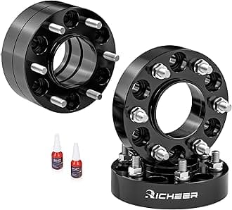 Richeer 1.5'' 6x5.5 Hub Centric Wheel Spacer for Sierra Silverado 1500, 6x139.7mm Wheel Spacers with 14x1.5 Studs & 78.1mm Bore for Tahoe Avalanche 1500 Suburban Escalade Express Yukon