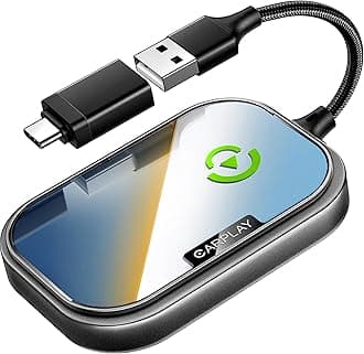 Wireless CarPlay Adapter for Apple iPhone, Converts Factory Wired CarPlay to Wireless CarPlay 2024 Upgrade Plug & Play Auto Connect Fast Easy Use for Cars from 2015 & iPhone iOS Space Gray