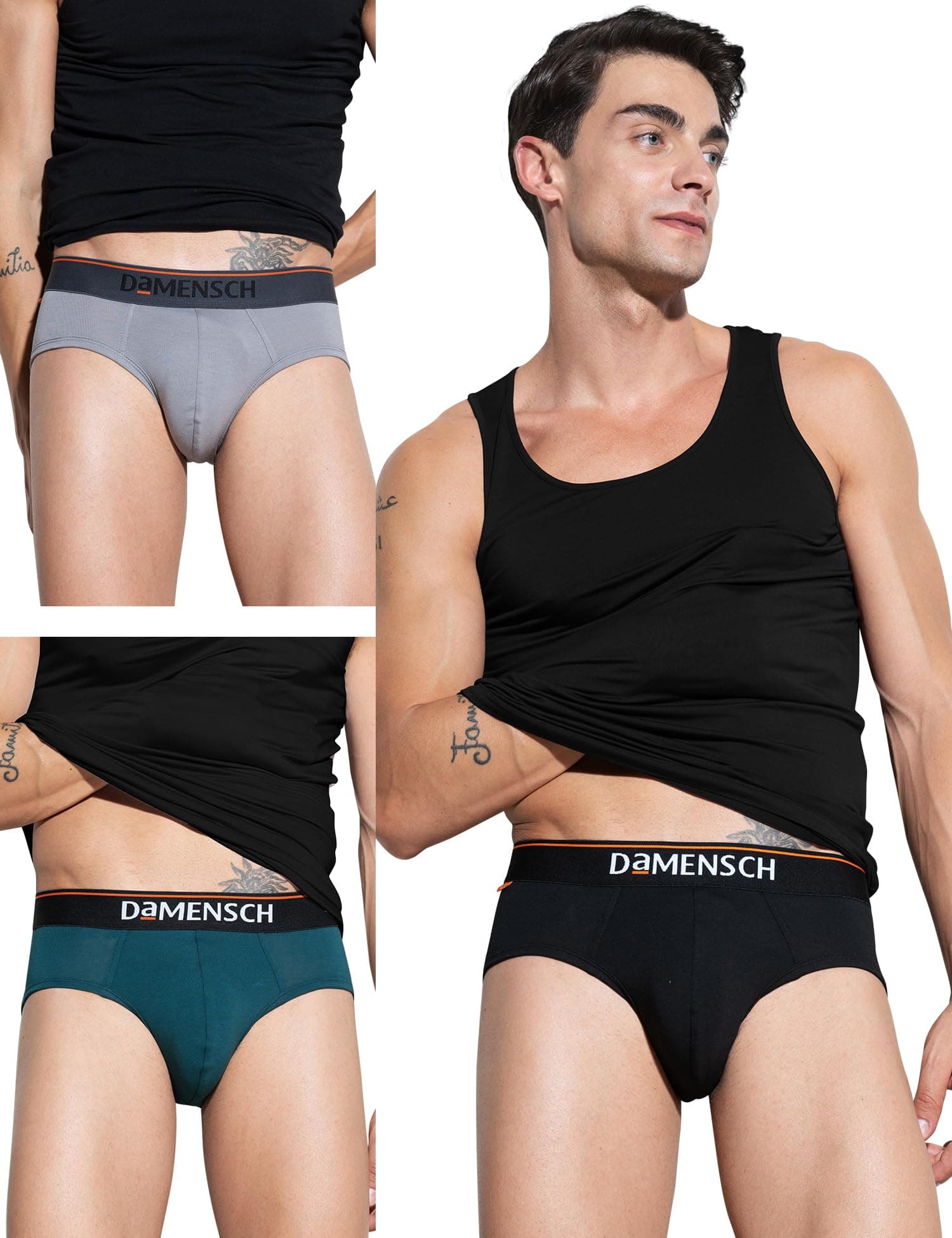 DAMENSCH Deo-Cotton Solid Underwear for Men Combo Breathable Inner Cotton Briefs Pack No-Marks Waistband Moisture Wicking