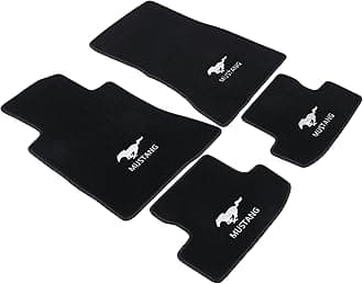 Custom for Ford Mustang 2015-2024 Carpet Mats Non-Slip Night Light Logo Full Coverage Easy to Clean and Install