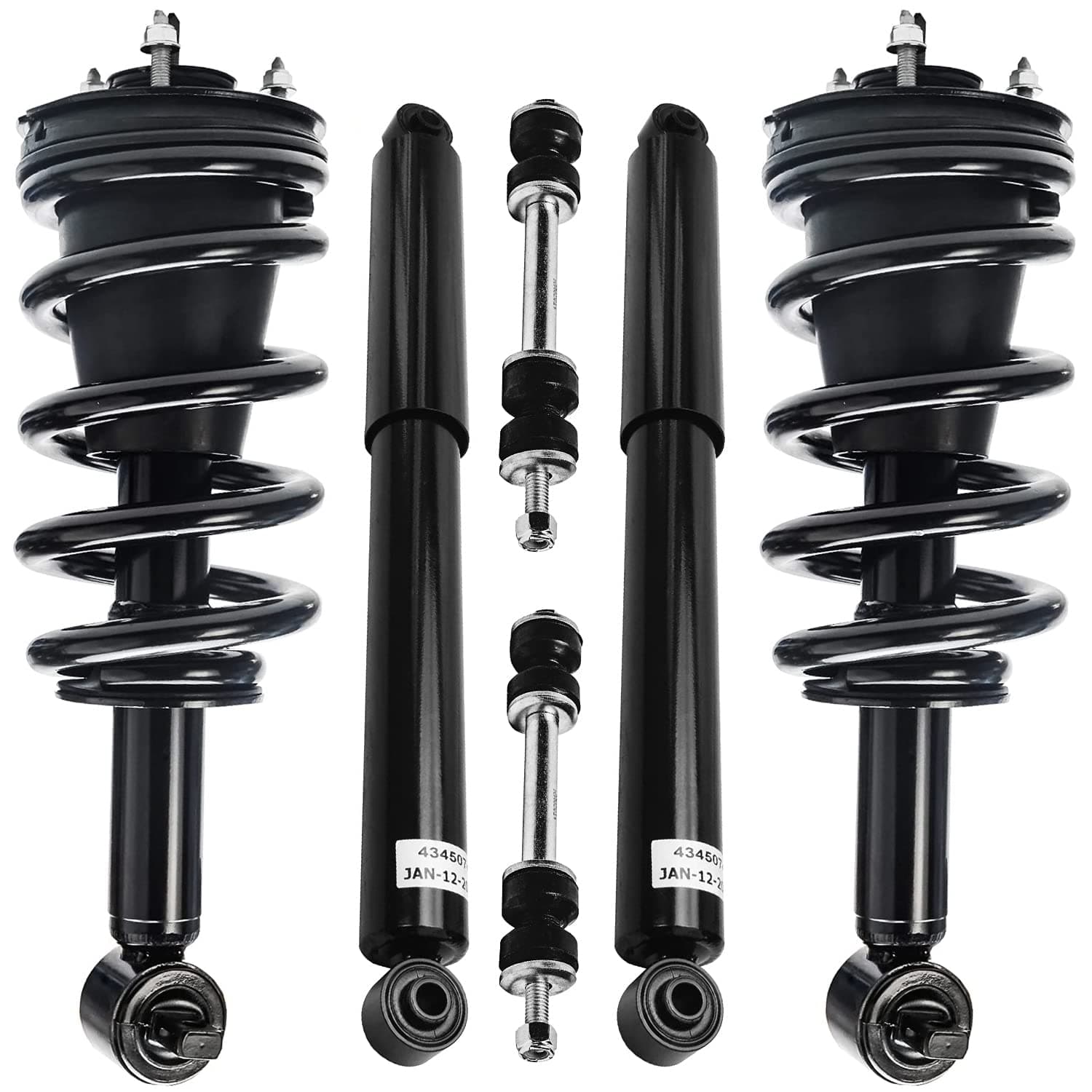 Detroit Axle - 6pc Struts Shocks Kit for 14-18 Chevy GMC Silverado Sierra 1500 Complete 2 Front Struts w/Coil Springs 2 Sway Bars 2 Rear Shock Absorbers 2014 2015 2016 2017 2018 Replacement Suspension