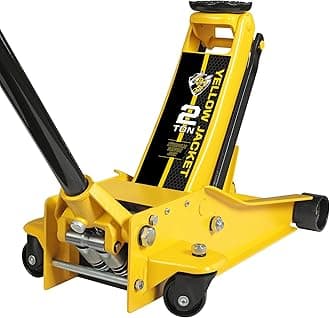 YELLOW JACKET2 Ton Low Profile Floor Jack Quickly Lift Hydraulic Car Jack with Dual Pumps, 4400 lb Capacity