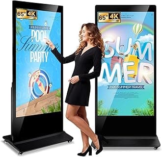 65 Inch Digital Signage Display 4K UHD Touchscreen Android 11 Smart Commercial Displays with Multi-Split Screen with 178° Wide View,24/7 Stable Operation for Stores/Mall/Airport/Restaurant​