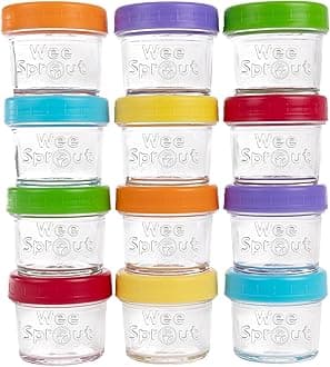 Glass Food Storage Jar (4oz, Bright Variety)