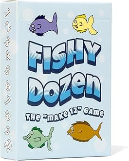 Fishy Dozen "Make 12 Game" - 2 Player Addition Practice Game for 1st, 2nd, 3rd, 4th Grade Ages 7+ - Builds Confidence With Numbers and Improves Strategic Thinking - Math Card Game For Kids and Adults