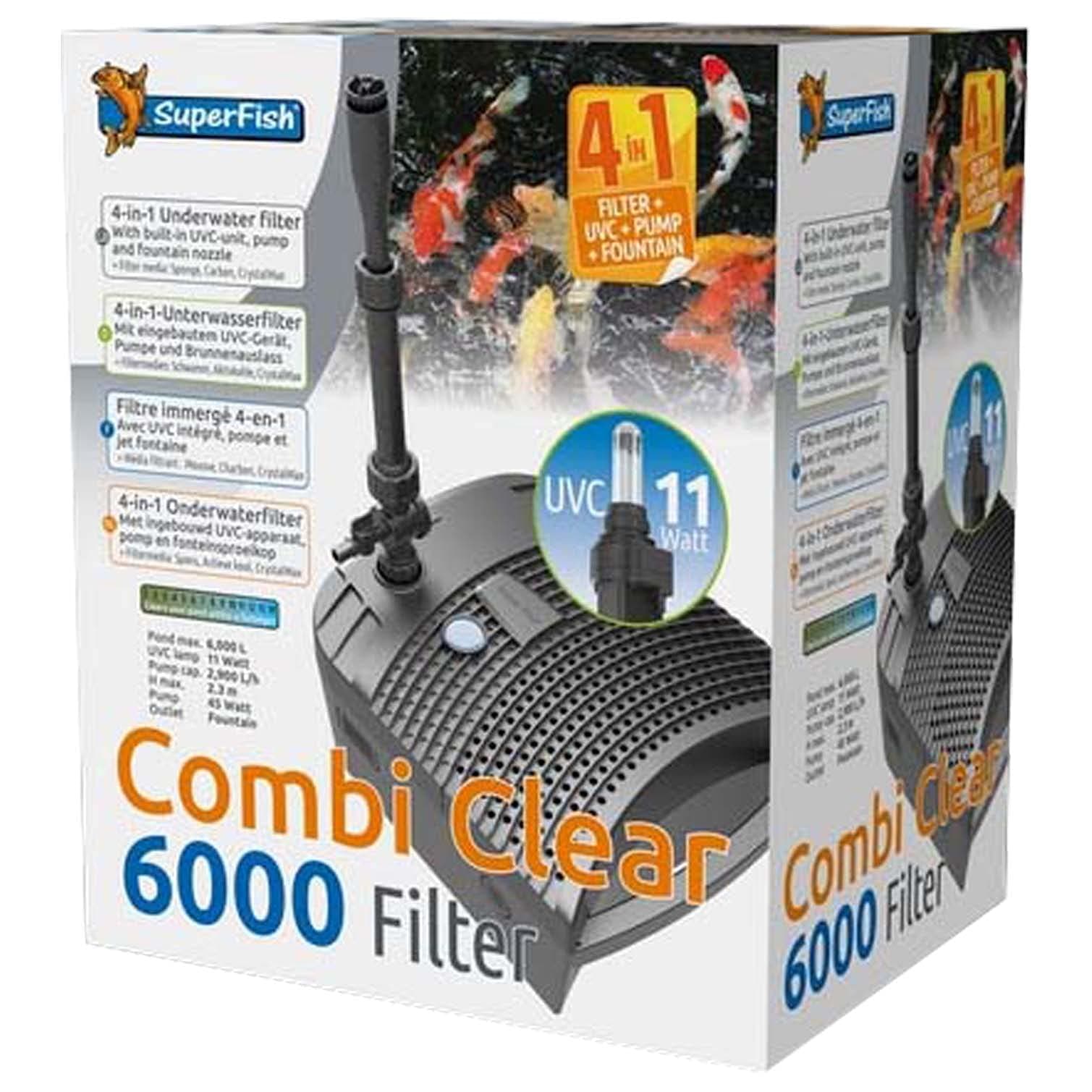 Superfish Combi Clear 6000 Fish Pond Filter All In One UVC Media Pump Fountain