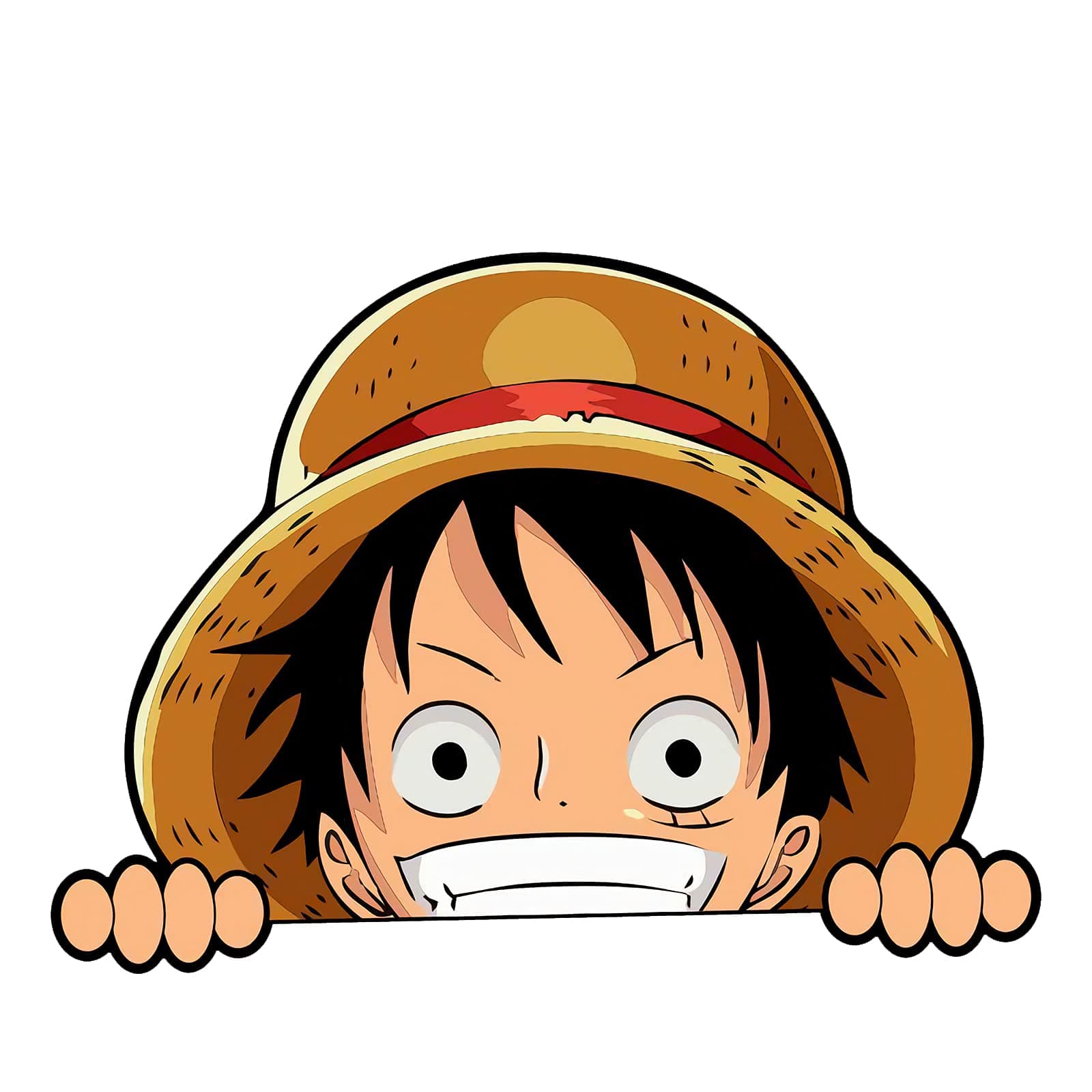 2 Pack One_Piece_Monkey-D-Luffy Peeker- Peeking Car Decals DIY Anime Motorcycle Laptop Decals Skateboard Bike Bumper Window Stickers