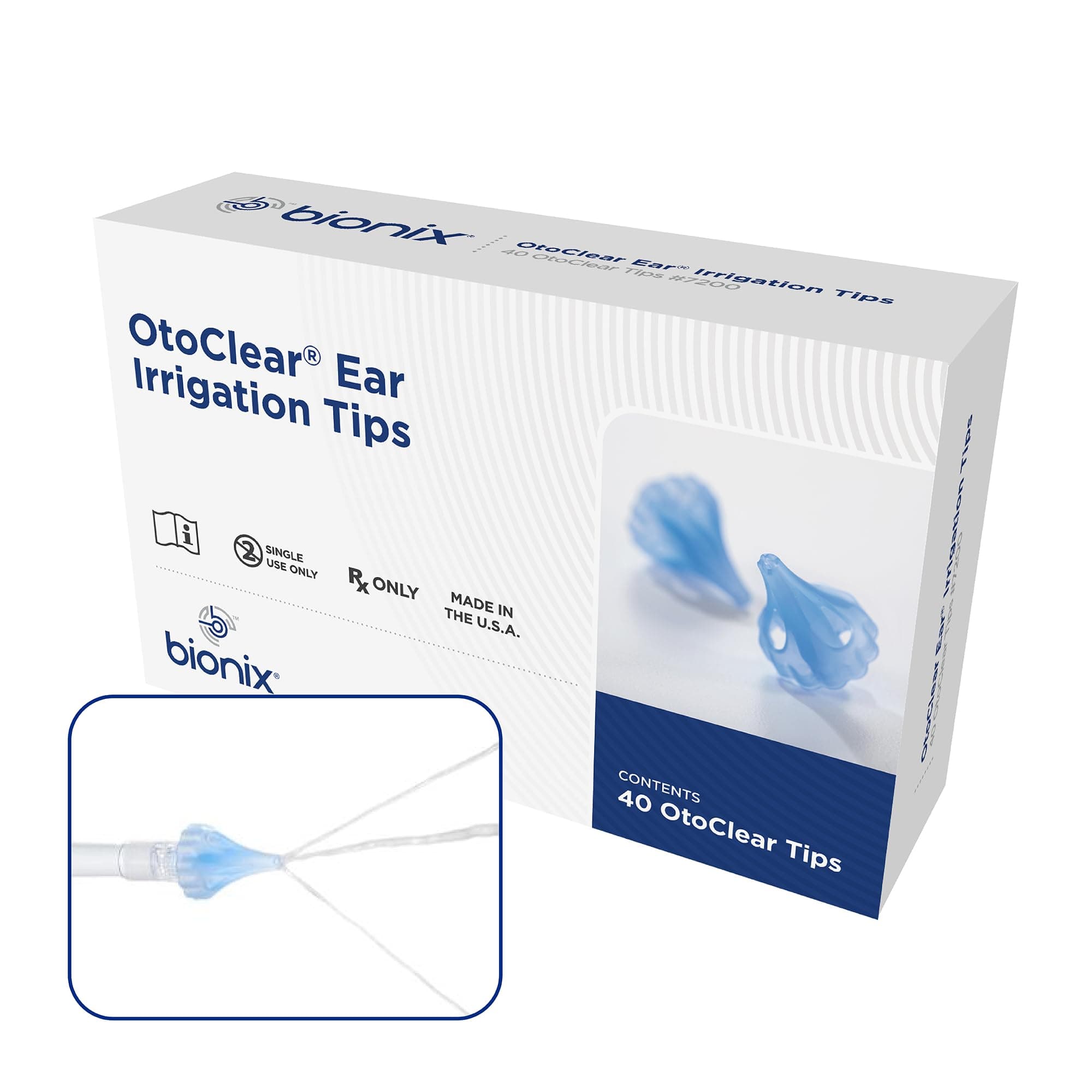 OtoClear Ear Irrigation Tips, Earwax Removal Tips, Comfortable, Easy-To-Use, Pairs with Bionix Ear Cleaning Water Systems, For Safe Earwax Removal (40 Count)