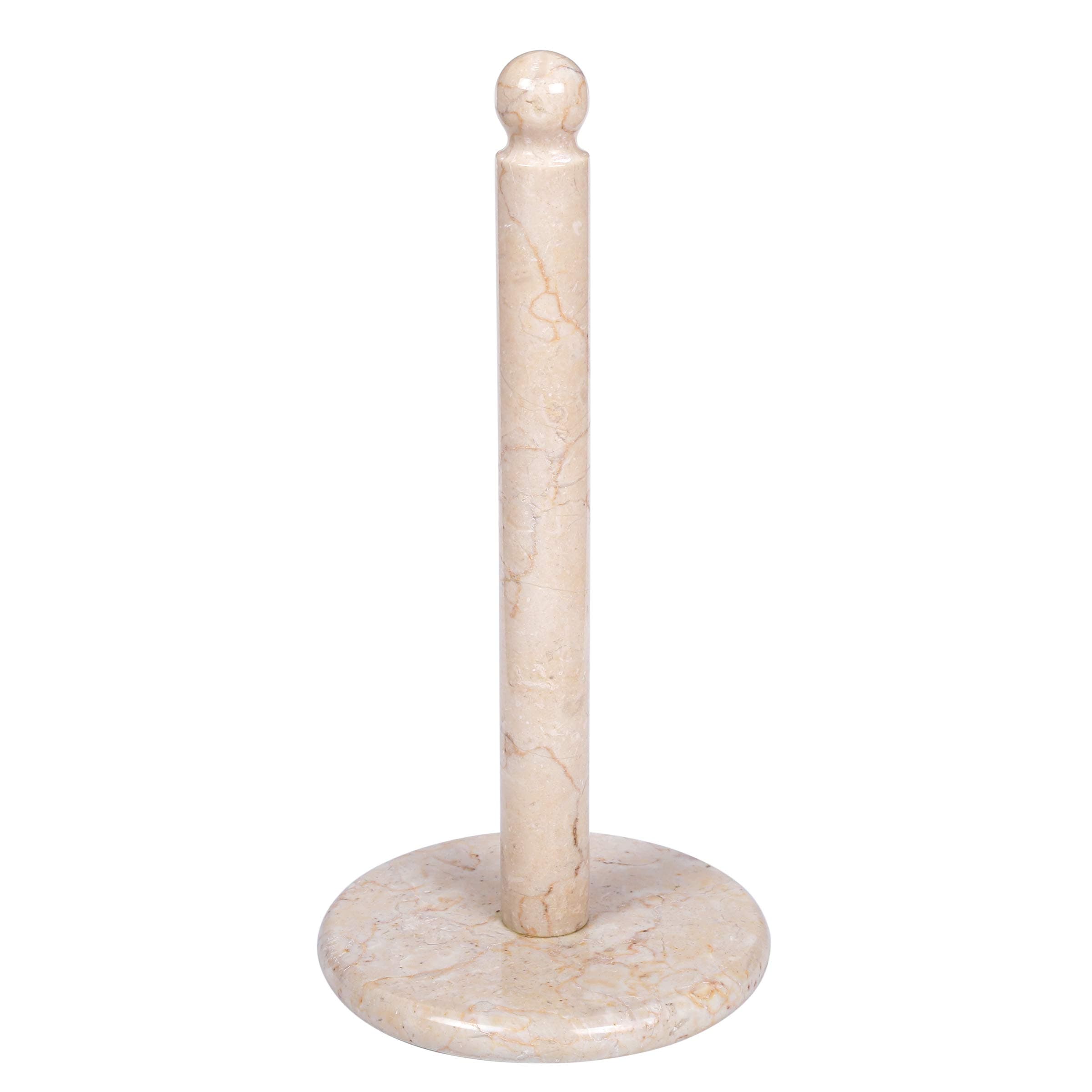 Heavy-Duty Natural Marble Paper Towel Holder – Handcrafted from Java Stone, One-Hand Tear Design, Stable & Elegant for Kitchen, Bathroom & Countertops (Fits Standard & Jumbo Rolls, 12.5” H)