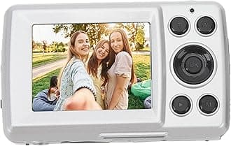 Digital Camera, 1080P 16MP Auto Focus CCD Point and Shoot Vlogging Camera with 2.4in Screen for Travel, 16X Zoom Portable Compact Photo Camera for Boys Girls Beginners Kids Teens
