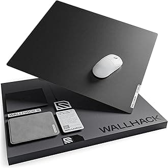 Wallhack 4.0 Glass Gaming MousePad - Professional Esport Mouse Mat with Specialty Surface for Top Speed and Control, Large Tempered Glasspad with Full Silicone Base - (SkyPAD Black,XL 16.92" x 19.29")
