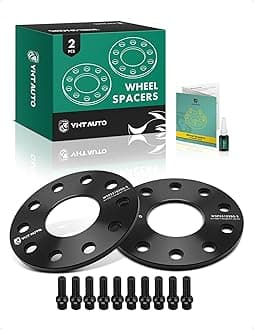 5x130mm Wheel Spacers 7mm Compatible with Touareg, Q7, Cayenne, Boxster, Panamera, Cayman, 911, 928, 944, 968 5 Lug Tire Spacers w/ 1/2" x 20 & 10.9 Grade Studs, 71.6mm Hub Bore 2PCS Black