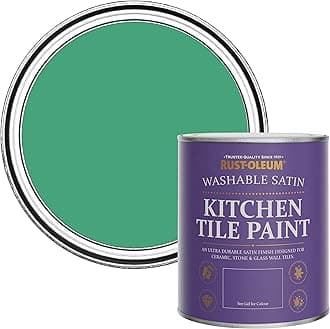 Green water resistant Kitchen Tile Paint in Satin Finish - Emerald 750ml