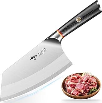 MAD SHARK Vegetable Cleaver 7 Inch, Chinese Chef Knife, Razor Sharp Kitchen Knife for Slicing Boneless Meat and Vegetables