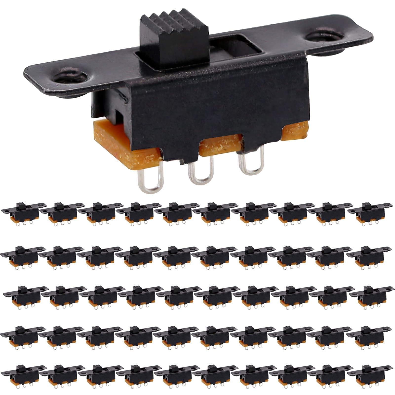 Slide Switch Panel Mount 3 Solder Lug Pin ON/Off 2 Position 50Pcs
