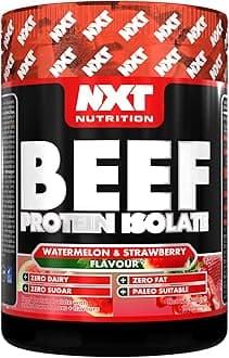 NXT Beef Protein Isolate 540g - High Protein Powder in Natural Amino Acids - Paleo, Keto Friendly - Dairy and Gluten Free | 540g | Strawberry & Watermelon