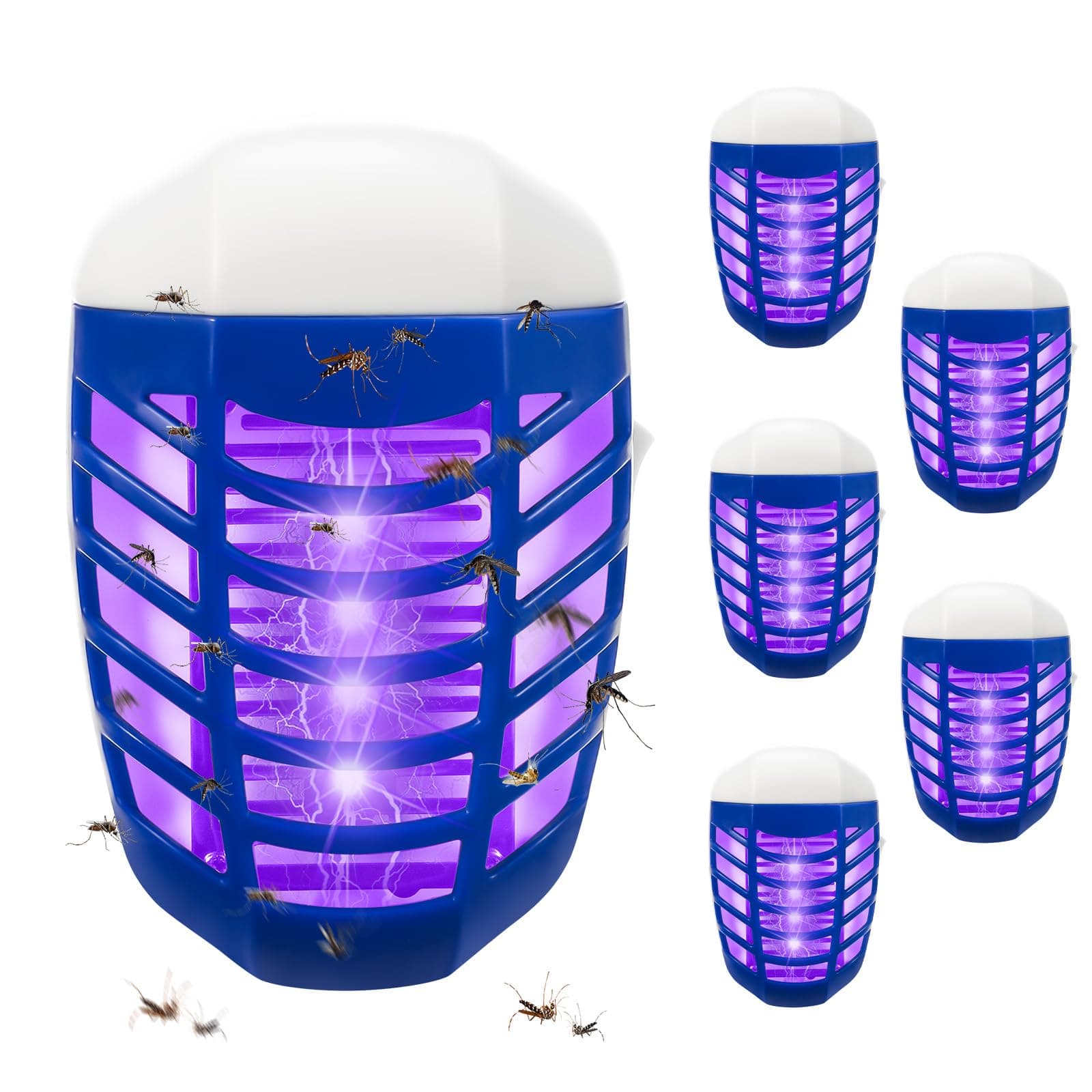 6 Pack Plug in Bug Zapper, Indoor Bug Zapper Plug in for Flying Insect Fully Automatic Mosquito Trap with Led Light for Patio, Bedroom, Kitchen, Office Mosquito Repellent