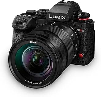 LUMIX S1RII Professional Mirrorless Camera with 24-105mm F4 Lens Kit, 44.3MP Full-Frame Digital Photography Camera, 8K Video, Phase Hybrid AF, 8.0-Stop Dual IS, OLED EVF