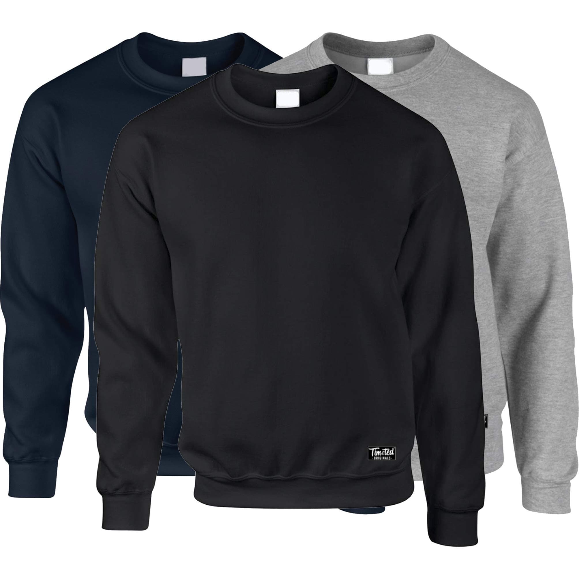 3 Pack of Plain Pullover Sweatshirt Sweater Jumper Top for Men and Women Blank