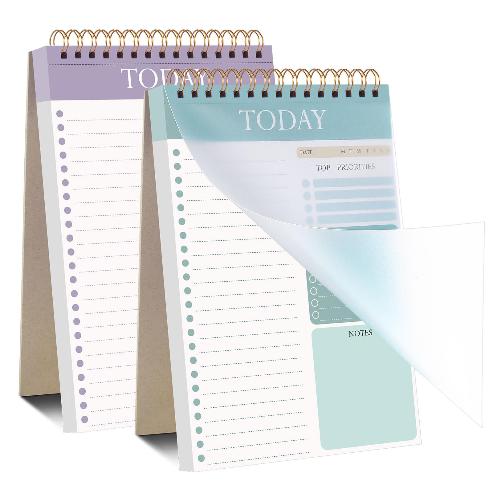 Thboxes 2 Pack To Do List Notepad, Undated Daily Planner A5 Spiral 104 Page To Do List Pad with Hourly Schedule Checklist for Work Study and Personal Oraganizer