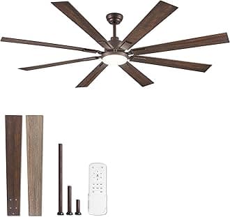 72 inch Oil Rubbed Bronze Ceiling Fans with Lights and Remote, Indoor/Outdoor Farmhouse Ceiling Fan for Living Room Patio, 6 Speed Reversible Quiet DC Motor, 3CCT, Dual Finish Blades