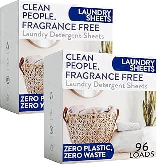 Clean People Laundry Detergent Sheets - Recyclable Packaging, Hypoallergenic, Stain Fighting - Ultra Concentrated, Laundry Soap - Fragrance Free, 192 Pack