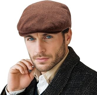Classic Solid Flat Cap Newsboy Hats for Men Cabbie Driving Scally Adjustable