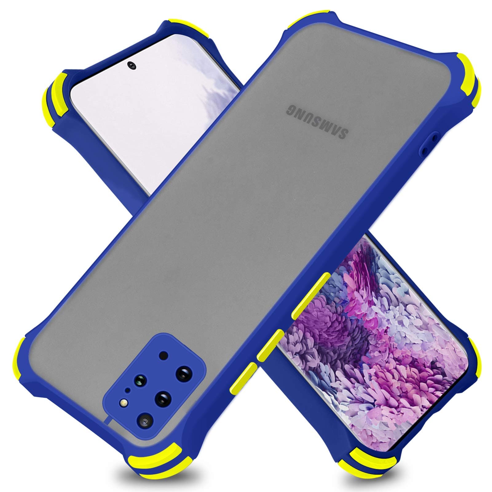 Samsung Galaxy S20 Plus Case, Camera Lens Protective Half Clear Matte Hard with 4 Corners Shock Skid Proof Scratch-Resistant PC+TPU Protection Cover Case for Samsung Galaxy S20 Plus - Blue/Green