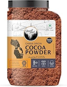 Forest Found 100 % Pure & Natural Unsweetened Dark Cocoa Powder for Cake and Chocolate Making | Vegan, Keto & Gluten Free (900 Gm)