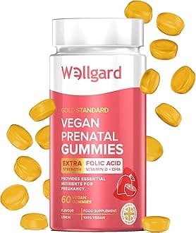WellgardVegan Prenatal Gummies - Pregnancy Vitamin Gummies for Women, DHA, Folic Acid, Vitamin D3, UK Formulated