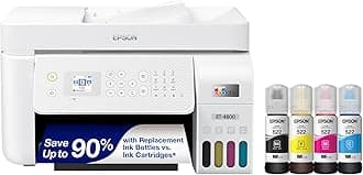 Epson EcoTank ET-4800 Wireless All-in-One Cartridge-Free Supertank Printer with Scanner, Copier, Fax, ADF and Ethernet (Renewed)