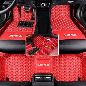 car Floor Mats fit for Toyota Fortuner 1999-2025 Custom Style Luxury Leather All Weather Protection Floor Liners Red-Color