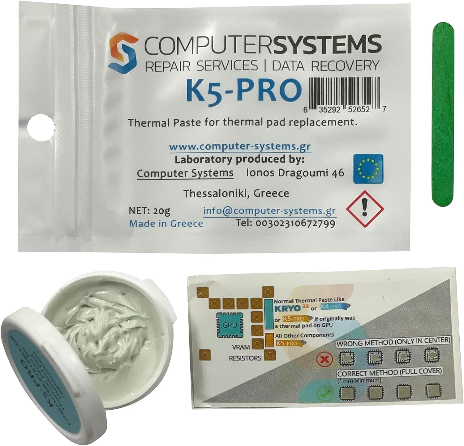 K5 PRO viscous thermal paste for thermal pad replacement 20g Apple iMac Sony PS4 PS3 XBOX Acer Aspire etc