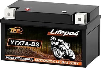 Lithium Motorcycle Battery 12 Volt Lithium Motorcycle Powersport Battery LiFePO4 Engine Start 3AH 260CCA with BMS 4000+Life Cycles YTX7A-BS