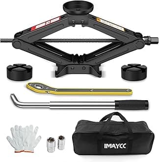 Universal Scissor Jack 2 Ton, 5.1"-16.9" Lifting Range Heavy Duty Car Jack Kit with Jack Pad, Portable Tire Changing kit with Lug Wrench, Tire Jack for Car SUV MPV