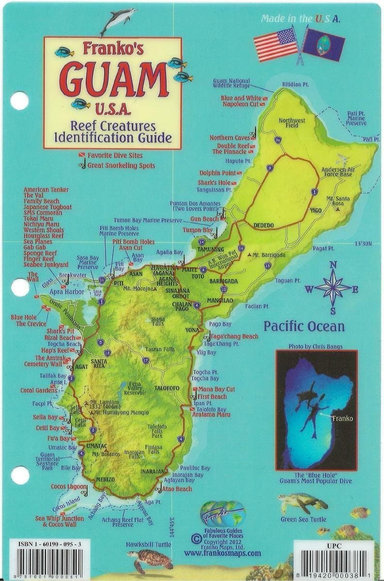 Franko Maps Ltd.Guam Dive Map & Reef Creatures Guide Franko Maps Laminated Fish Card