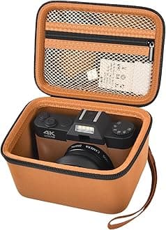 Vlogging Camera Case Compatible with for Duluvulu/for VJIANGER/for JGIPL/for TEBNGIHNM 4K Digital Cameras for Youtube. Vlog Camera Carrying Storage for Lens, Cable and Other Accessories - Brown