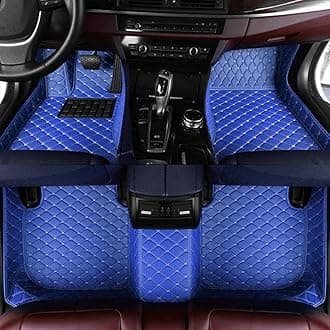 Custom Car Mat Fit for 98.99% Car Models Waterproof Full Coverage All Weather Protection Leather Car Floor Mats (Blue)