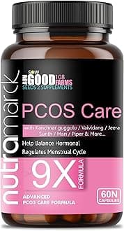 PCOS Care 9X Capsules | Ayurvedic Supplement for Hormonal Balance & Menstrual Regularity | Help Reduce PCOD Symptoms | Enriched with Kanchanar Guggul | (60 Count (Pack of 1))