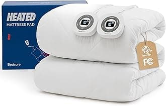 Bedsure Heated Mattress Pad Queen - Bed Warmer with Memory & Preheat Functions, 12-Hour Auto Off & 10 Heat Settings, Dual Controllers, Fast Heating, Brushed Electric Mattress Pad Queen, 60"x80"