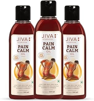 Jiva Pain Calm Oil 120ml With Free Jatyadi Oil 20 ml | 100% Ayurvedic Formula | Blend Of 5 Ayurvedic Oils | Relieves Muscle & Joint Pain | Controls Swelling & Joint Inflammation (Pack of 3)